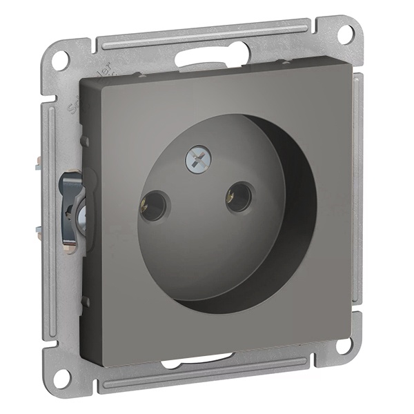 Розетка без заземления SE AtlasDesign 16А, сталь [уп 5 шт]