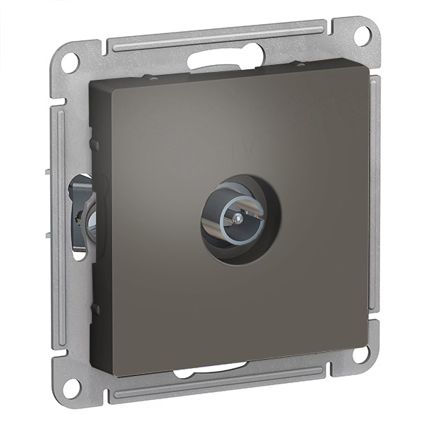 TV розетка простая SE AtlasDesign, сталь [уп 5 шт]