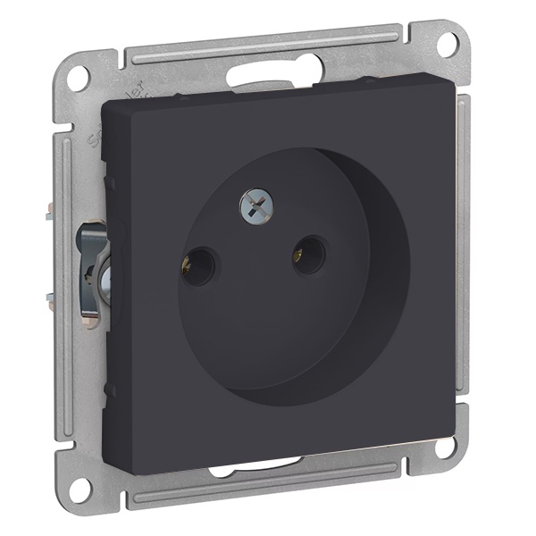 Розетка без заземления SE AtlasDesign 16А, карбон [уп 5 шт]