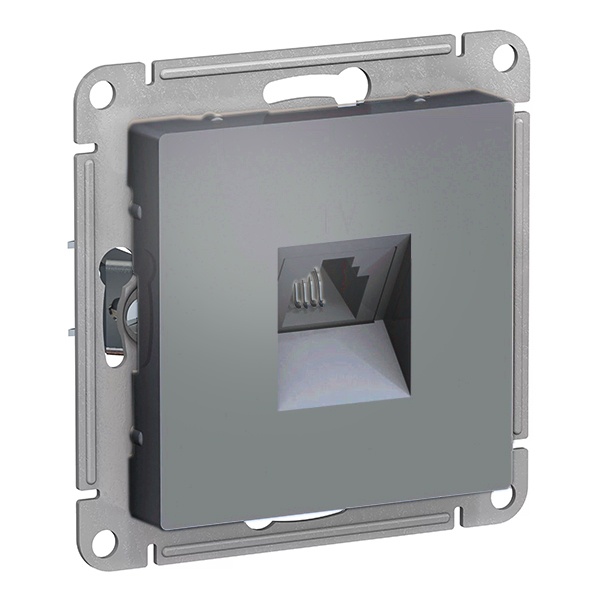 Розетка телефонная SE AtlasDesign RJ11, грифель [уп 5 шт]