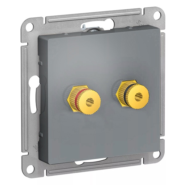 Аудиорозетка двойная SE AtlasDesign, грифель [уп 5 шт]