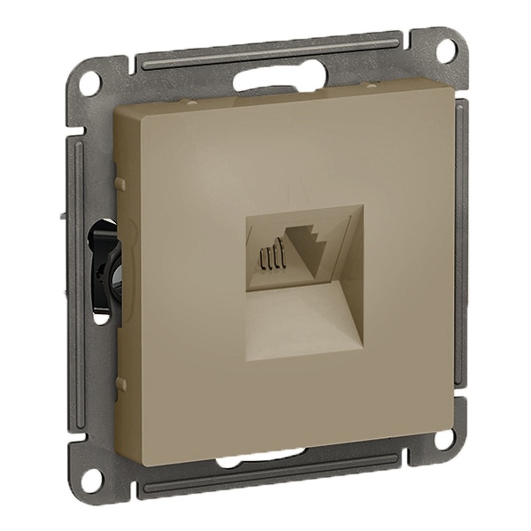 Розетка телефонная SE AtlasDesign RJ11, шампань [уп 5 шт]