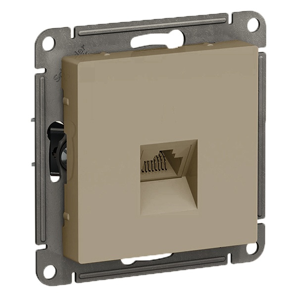 Розетка компьютерная SE AtlasDesign RJ45 кат 5Е, шампань [уп 5 шт]