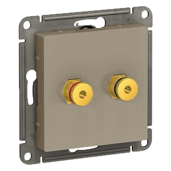 Аудиорозетка двойная SE AtlasDesign, шампань [уп 5 шт]