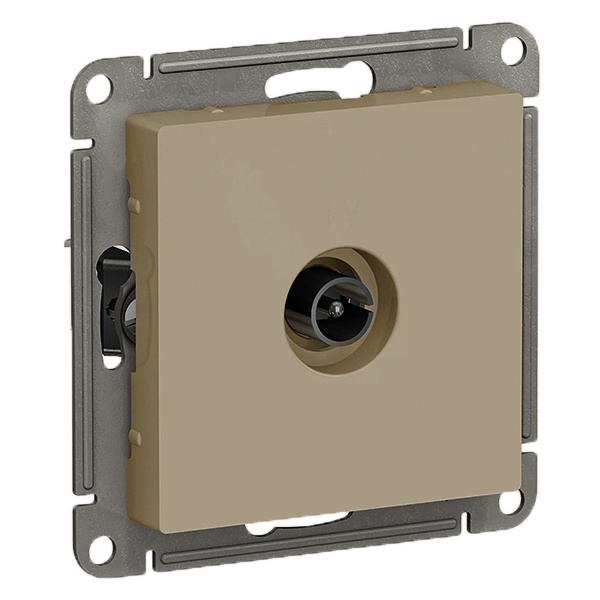 TV розетка простая SE AtlasDesign, шампань [уп 10 шт]