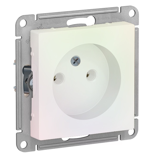 Розетка без заземления SE AtlasDesign 16А, жемчуг [уп 10 шт]
