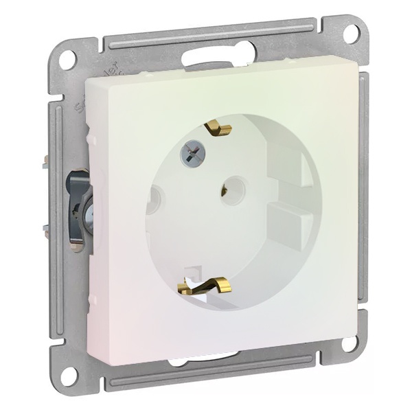 Розетка с заземлением SE AtlasDesign 16А, жемчуг [уп 10 шт]