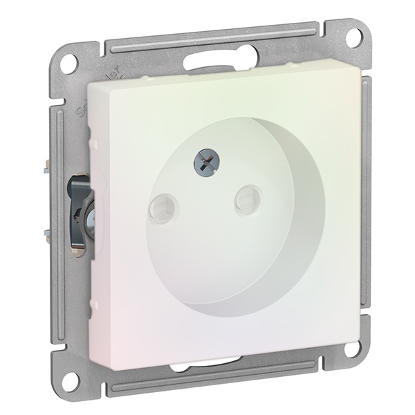 Розетка без заземления со шторками SE AtlasDesign 16А, жемчуг [уп 10 шт]
