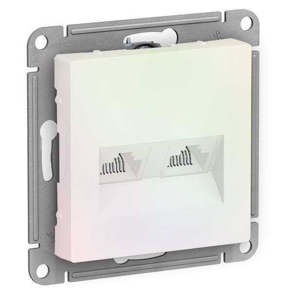 Розетка двойная компьютерная SE AtlasDesign RJ45+RJ45 кат 5E, жемчуг [уп 5 шт]