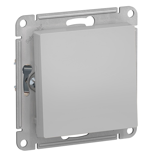 Кнопка SE AtlasDesign 10A, алюминий [уп 5 шт]