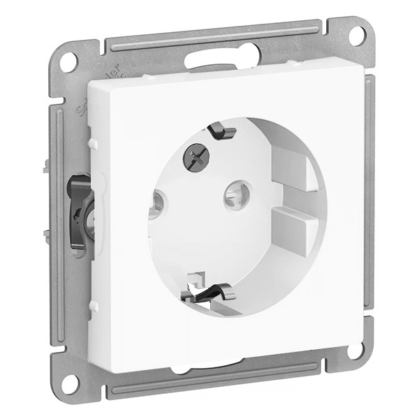 Розетка с заземлением SE AtlasDesign 16А, белый [уп 20 шт]