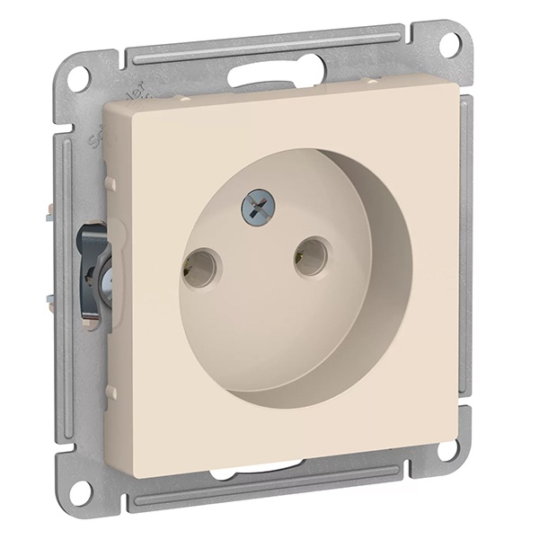 Розетка без заземления SE AtlasDesign 16А, бежевый [уп 20 шт]