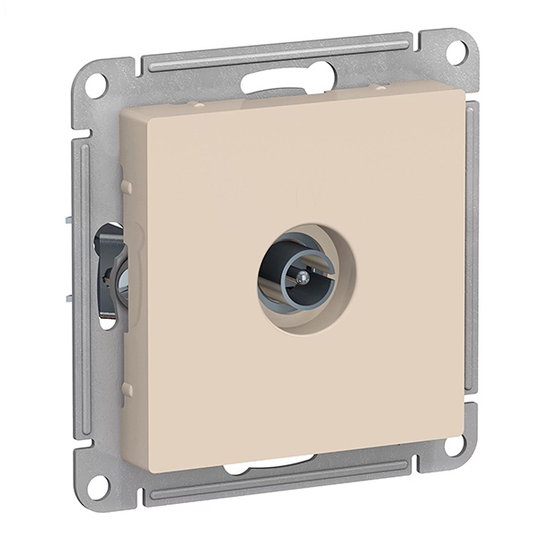 TV розетка оконечная SE AtlasDesign 1DB, бежевый [уп 10 шт]