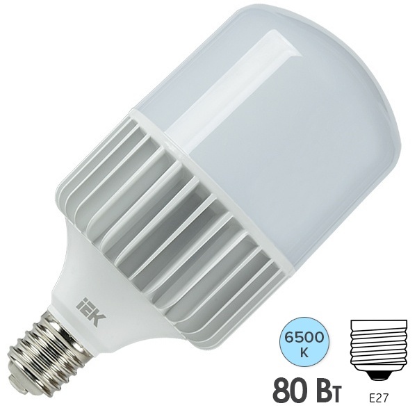 Лампа светодиодная ИЭК HP 80W 6500K 230V E40 136x272mm