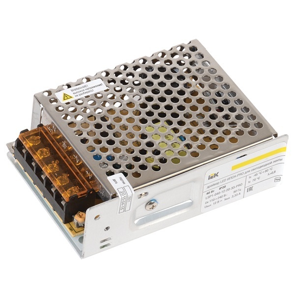Драйвер для светодиодной ленты ИЭК LED ИПСН-PRO 40Вт 12 В блок - клеммы IP20