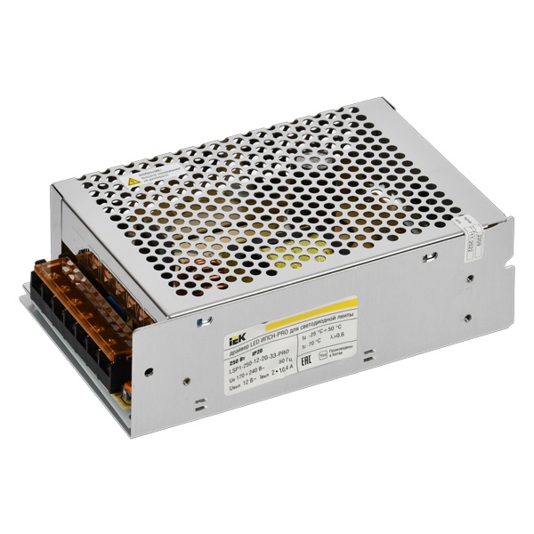 Драйвер для светодиодной ленты ИЭК LED ИПСН-PRO 250Вт 12 В блок - клеммы IP20