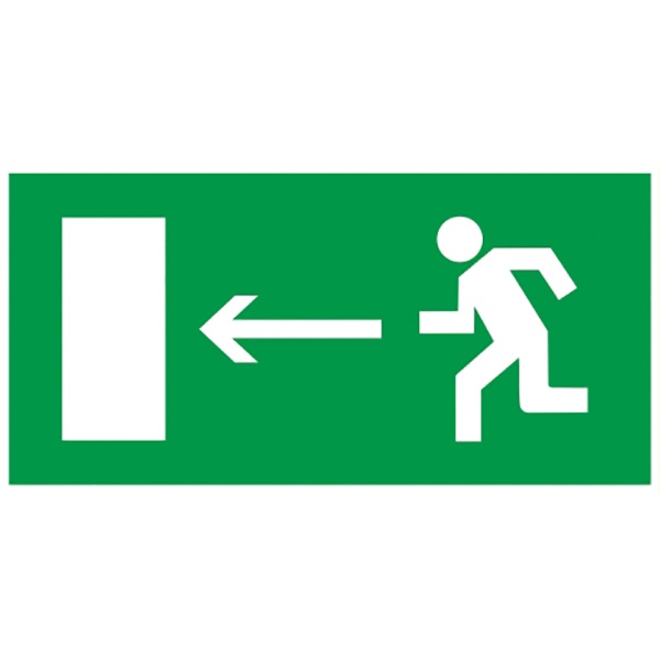 Самоклеящаяся этикетка ИЭК 100х50мм Направление к эвакуационному выходу налево Упаковка 100шт.