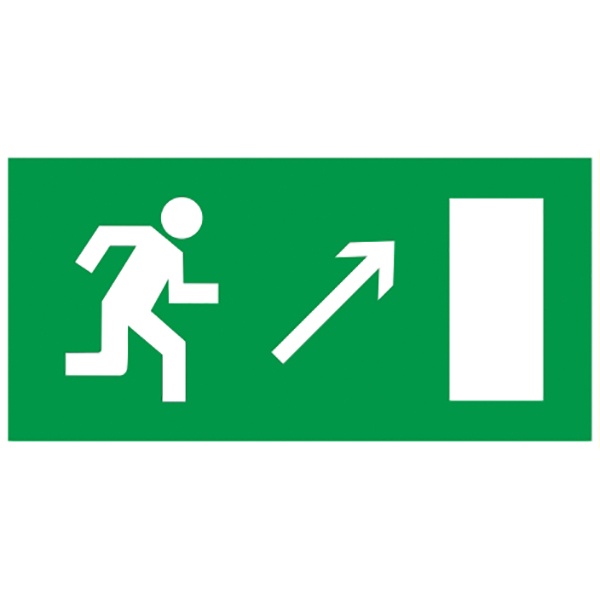 Самоклеящаяся этикетка ИЭК 100х50мм Направление к эвакуационному выходу направо вверх Упаковка 100шт