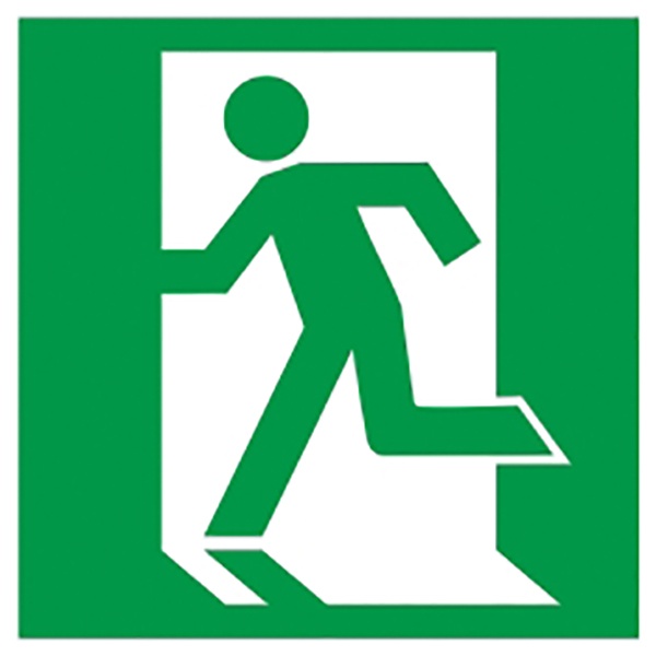 Самоклеящаяся этикетка ИЭК 50х50мм Выход здесь (левосторонний) Упаковка 100шт.