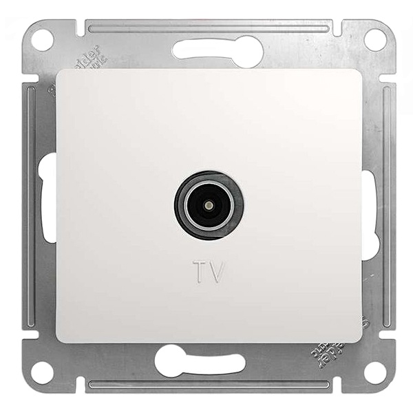 TV Розетка простая SE Glossa механизм, белый