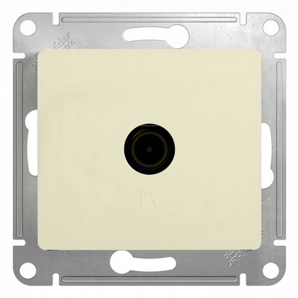 TV Розетка простая SE Glossa механизм, бежевый