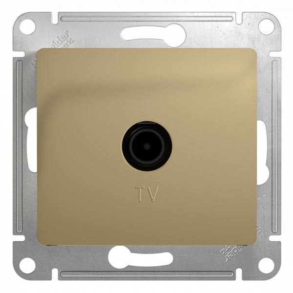 TV Розетка простая SE Glossa механизм, титан