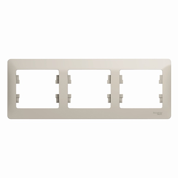 Рамка 3-постовая SE Glossa, горизонтальная, молочный