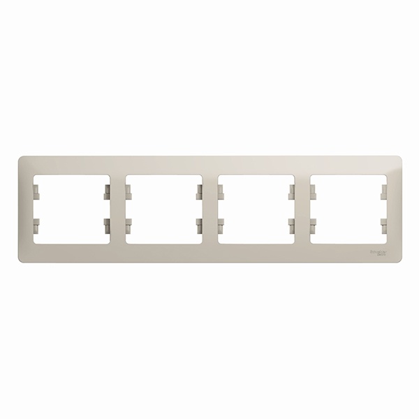 Рамка 4-постовая SE Glossa, горизонтальная, молочный