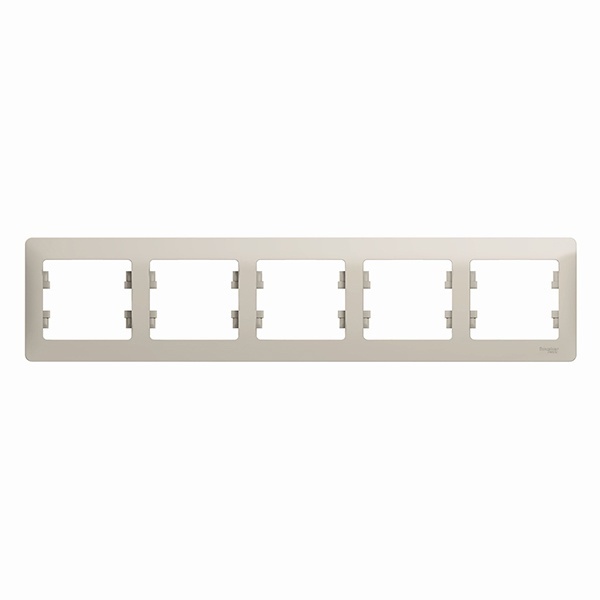 Рамка 5-постовая SE Glossa, горизонтальная, молочный