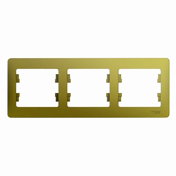 Рамка 3-постовая SE Glossa, горизонтальная, фисташковый