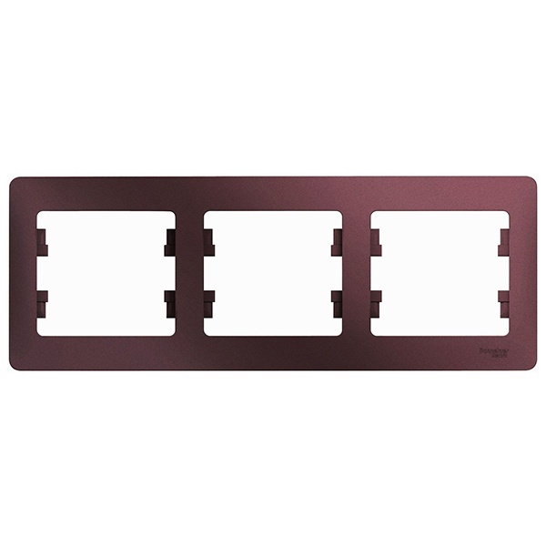 Рамка 3-постовая SE Glossa, горизонтальная, баклажановый