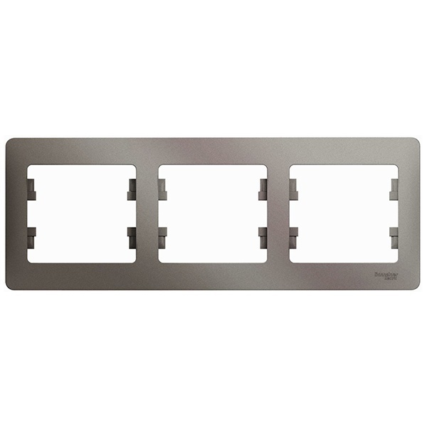 Рамка 3-постовая SE Glossa, горизонтальная, платина