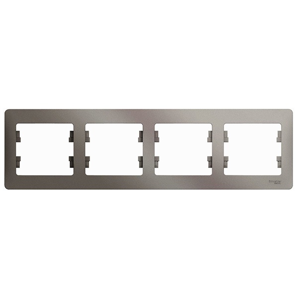 Рамка 4-постовая SE Glossa, горизонтальная, платина