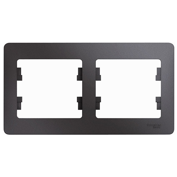 Рамка 2-постовая SE Glossa, горизонтальная, графит