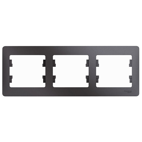 Рамка 3-постовая SE Glossa, горизонтальная, графит
