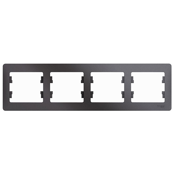 Рамка 4-постовая SE Glossa, горизонтальная, графит