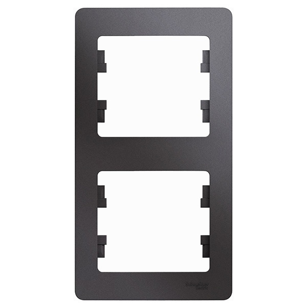 Рамка 2-постовая SE Glossa, вертикальная, графит