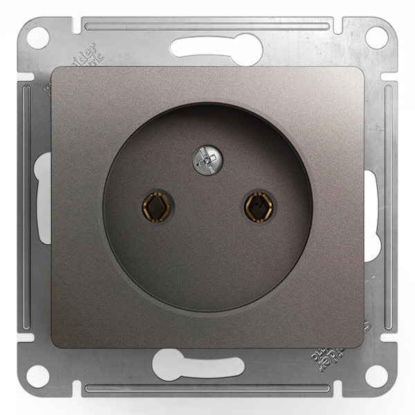 Розетка без заземления SE Glossa 16А 250В механизм, платина