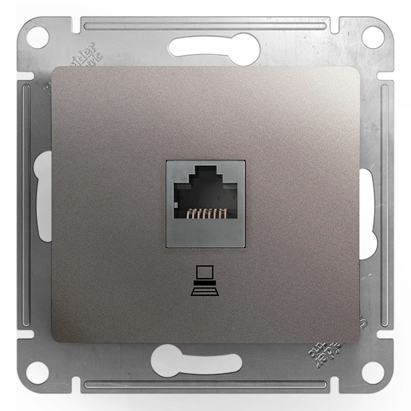 Розетка компьютерная SE Glossa RJ45 кат.5E механизм, платина