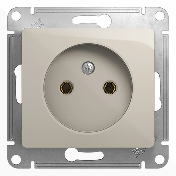 Розетка без заземления SE Glossa 16А 250В механизм, молочный