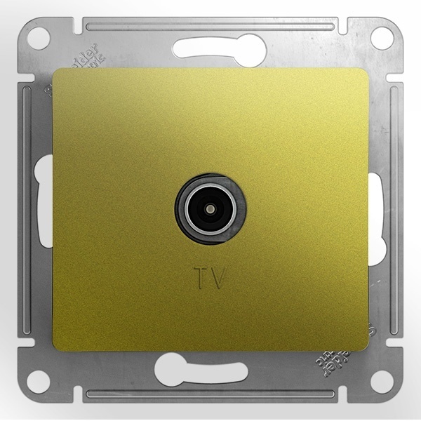 TV Розетка оконечная SE Glossa 1DB механизм, фисташковый