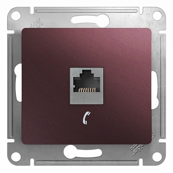 Розетка телефонная SE Glossa RJ11 механизм, баклажановый