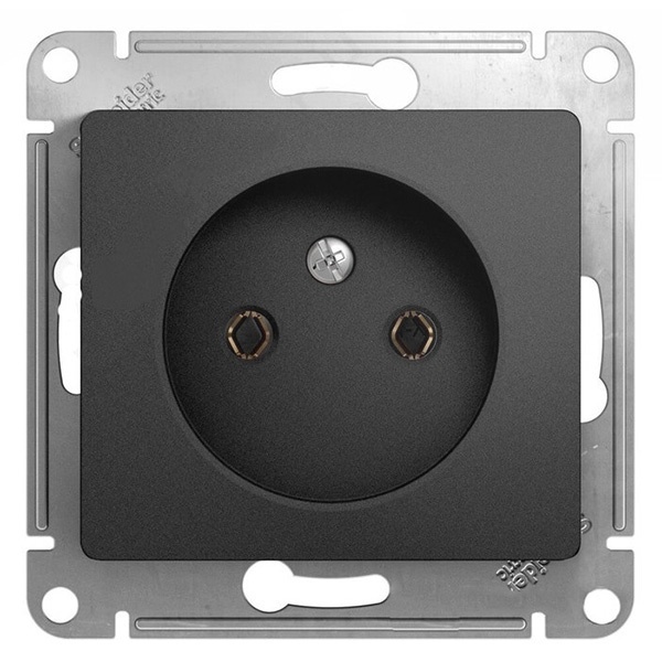 Розетка без заземления SE Glossa 16А 250В механизм, графит