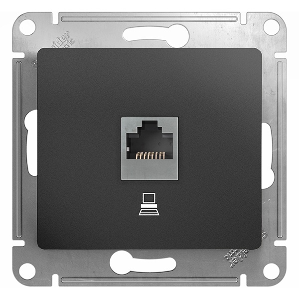 Розетка компьютерная SE Glossa RJ45 кат.5E механизм, графит