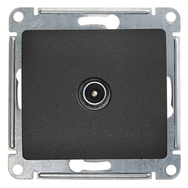 TV Розетка проходная 4DB механизм SE Glossa, графит