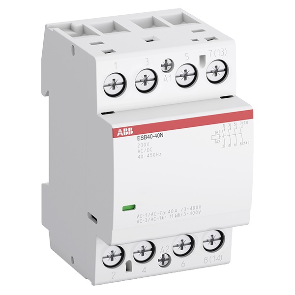 Контактор ESB40-40N-06 модульный (40А АС-1, 4НО), катушка 230В AC/DC 3 модуля
