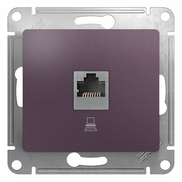 Розетка компьютерная SE Glossa RJ45 кат.5E механизм, сиреневый туман
