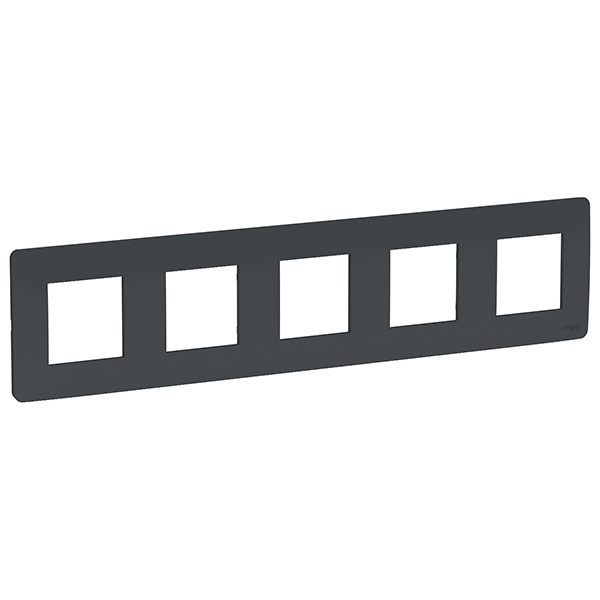 Рамка Unica Studio 5 постов, антрацит