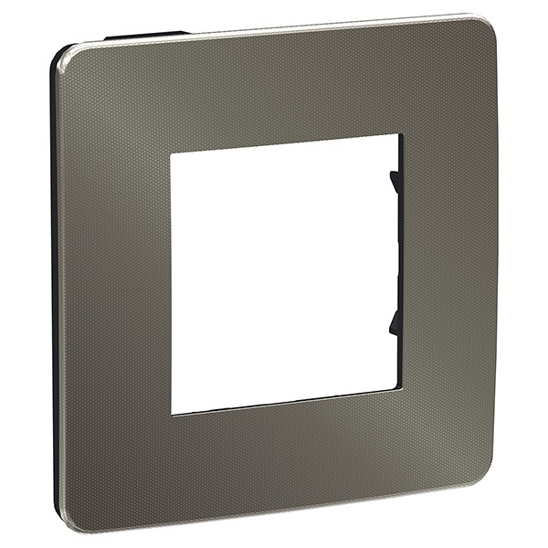 Рамка Unica Studio Metal 1 пост, никель/антрацит