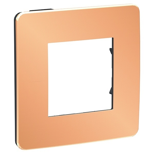 Рамка Unica Studio Metal 1 пост, медь/антрацит